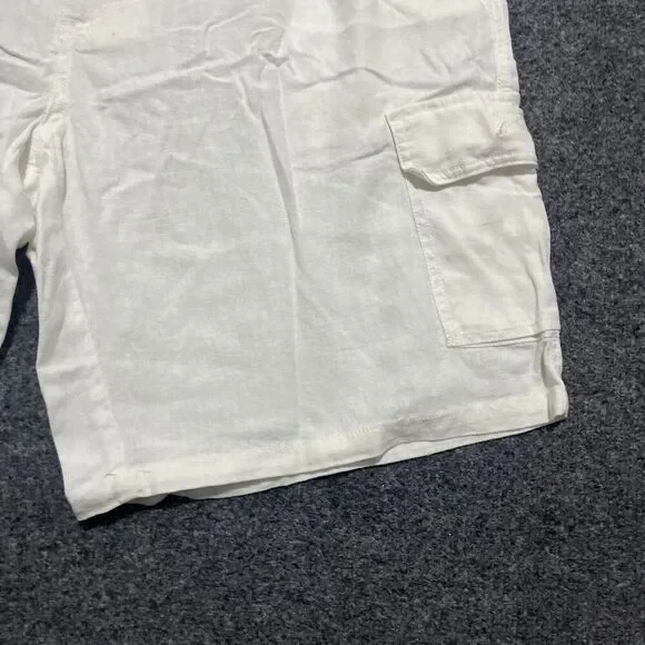 CUBAVERA Shorts Mens Size Extra Large White Linen Drawstring Cargo Pocket - Picture 4 of 14
